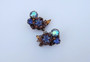 Vintage Eugene Pin Ear's Crescent Moon Set Wired Glass Beads AB Rhinestones