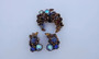 Vintage Eugene Pin Ear's Crescent Moon Set Wired Glass Beads AB Rhinestones