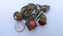 Victorian Revival Fob Charm Bracelet Heavily Embossed Fobs Deco Era Toggle Clasp