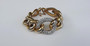 Vintage Givenchy Bracelet Huge Gold Links Rhinestone Center 80's Iconic Piece