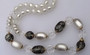 Vintage Signed Italy Moonglow, Faceted & Tourmalated Lucite Beads Necklace