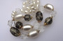 Vintage Signed Italy Moonglow, Faceted & Tourmalated Lucite Beads Necklace