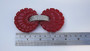 Art Deco Deeply Carved Bakelite Pin Pave Rhinestones Bright Red Brooch Hallmark