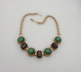 Christian Dior CATS EYE Glass Necklace Emerald Cut Bronze Stones Francis Winter