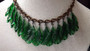 Gorgeous Poured Glass Leaves Fringe Necklace Czech or French Rare Glass Jewelry 2 Die 4