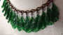 Gorgeous Poured Glass Leaves Fringe Necklace Czech or French Rare Glass Jewelry 2 Die 4