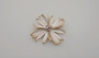 Is It Park Lane?  Mystery Brooch Lightest Pink Enamel Flower, Milk Glass Rhinestones On Wires Stamen Center