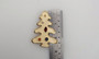 Vintage Modernist Enamel Christmas Tree Pin Abstract Melting Creamy Xmas Brooch