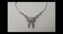 Coro Art Deco Rhinestone Necklace Paste Stones Dangles Silver Rhodium Plated