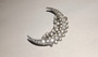 Art Deco Crescent Moon Rhinestone Brooch Vintage Celestial Jewelry Paste Stones Pot Metal Pin