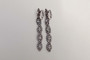 Rhinestone Paste Earrings Vintage Wedding Jewelry 3" Long Dangles Glam Fabulous Old Costume Jewelry