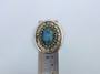 Vintage Sterling Silver Egyptian Turquoise Blue Clay Faience Scarab Pin Pendant