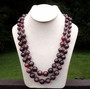 Vintage Original By Robert Necklace Big Marbled Plastic Beads 2 Strand Purple Black Pink Mauve Old Costume Jewelry