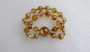Vintage Nettie Rosenstein Poured Glass Beads Bracelet Golden Yellow Orange Rainbow Iridescent Colors Old Costume Jewelry