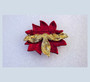 Shimmering Christmas Red Poinsettia Brooch Heavy Satin Enamel Finish Holiday Jewelry Old Costume Jewelry Holiday