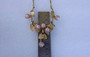 Vintage Pink Moonglow Flower Garland Necklace Earrings Enameled Leaves Springtime Set Old Costume Jewelry