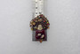 Chinese Sitting Zen Buddhist Monk Brooch Enamel Big Jeweled Crown Headpiece Oriental Pin Old Costume Jewelry