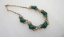 Vintage Coro Necklace Green Organic Free Form Plastic Stones Faux Pearls Light Gold Plated Finish Old Costume Jewelry (ESOC))