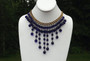 Early MIRIAM HASKELL Cascading FRINGE Necklace COBALT Blue BEADS Book Chain