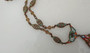 Antique Art Deco Micro Mosaic Lavalier Pendant Necklace W/ Mosaic Links Neck Chain Rare