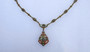 Antique Art Deco Micro Mosaic Lavalier Pendant Necklace W/ Mosaic Links Neck Chain Rare