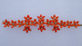 Vintage Orange Plastic Flowers Bracelet 1950s Charm Bright  Color With Clear Rhinestone Accents old Costume Jewelry