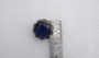 Vintage Sandor High Standing  Brooch Huge Blue Glass Stone Antique Silver Finish Elegant