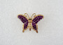 Vintage Rhinestone Butterfly Brooch Purple Rhinestones Gold Plated Sparkling Pin Old Costume Jewelry