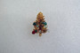 Austria Christmas Tree Brooch Dangling Glass Crystal Beads 3D Gold Plated Xmas Charm
