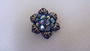 Joan Rivers Iridescent Flower Brooch AB  Glass Cabs Purple rhinestones Silver Flower Pin Gorgeous