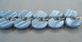 Huge Blue Thermoset Plastic Bracelet Silver Rhodium Plated Designer Unsigned Old Costume Jewelry