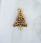 Hattie Carnegie Christmas Tree Brooch Xmas Red Green Glass And Blue Rhinestones