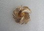 1960s MCM Crown Trifari Gold Trifanium Pinwheel Brooch Swirling Galaxy Big Pin