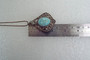 Antique Estate Austro Hungarian Turquoise Glass Sterling Silver pendant Necklace