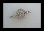 Stunning Antique Victorian Brooch Brilliant Faceted Clear Stones Brooch Resemble White Sapphires Bar Pin