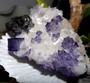 Fluorite Cubes & Sphalerite on White Calcite Specimen Elmwood Mine Tn. Excellent