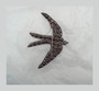 Art Deco Pot Metal Swallow Pin Large Vintage Rhinestone Bird Brooch Rare!