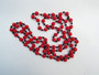 Lipstick Red Vintage Glass Beads Necklace Czech Dimpled Beads Black Beads Hand Knotted Rope Length