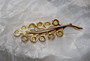 Reja Art Deco Citrine Yellow Glass Paste Brooch Open Back Stones Large Garden Leaf Pin