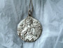 † Huge Sterling Sacred Heart Of Mary Pendant Medal & Chain Rare Exquisite Detailed  †