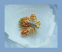Joan Rivers Lily Of The Valley Bee Pin Enamel Flower Brooch Pearls 