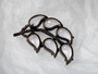 Gorgeous Unsigned Schreiner Pin Faceted Lucite Leaves Black Japanned Metal