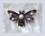 Vintage Signed Joan Rivers Butterfly Insect Bug Rhinestone Pearls Pin Brooch