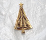 Vintage Rhinestone Christmas Tree Pin Jewel Tone Rhinestones In Black Enamel Rare Xmas Pin 