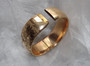 Victorian Wide Gold Filled Bangle Engraved Etched GF Hinged Bracelet