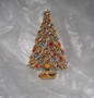 Vintage Signed Art Christmas Tree Pin Enamel Branches Boughs Xmas Brooch 