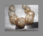 Vintage Huge Caged Faux Pearl Beads Necklace Runway Statement Fabulous Unique