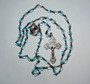 Vintage Rosary Italy Blue & Clear Murano Coned Shaped Glass Beads