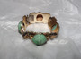 Antique Chinese Export Silver & Carved Jadeite Jade Vintage Bracelet