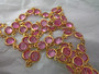 Vintage Pink Glass Necklace Rivière Bezel Set 35.5 Inch Long Gold Tone Metal